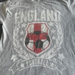 Vintage Fruit of the Loom England National Team Gray Soccer T Shirt Men's Small